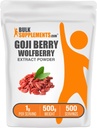 BulkSupplements.com Wolfberry Extract Powder - Goji Marries Supplement, Fruit Powder - Vegan & Gluten Free, 1 g per Serving, 500g (1,1 naela) (pakk 1)