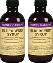 Honey Gardens Elderberry Syrup koos A-klassi toores mesi, propolis, orgaaniline ACV ja Elderberries | Traditsiooniline Immune Formula w/Echinacea | Made in The USA (4oz, 2pk)