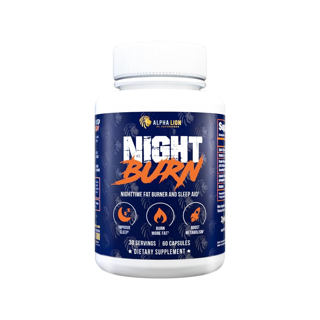 ALPHA LION Night Burn, Metabolism Booster kaalulangus, vähem keha rasva, rohkem lihaseid, soodustab Lean keha, kalorite põletamine täiendada, lõõgastuda paremini, edendada tervislikku kortisooli (60 kapslit)
