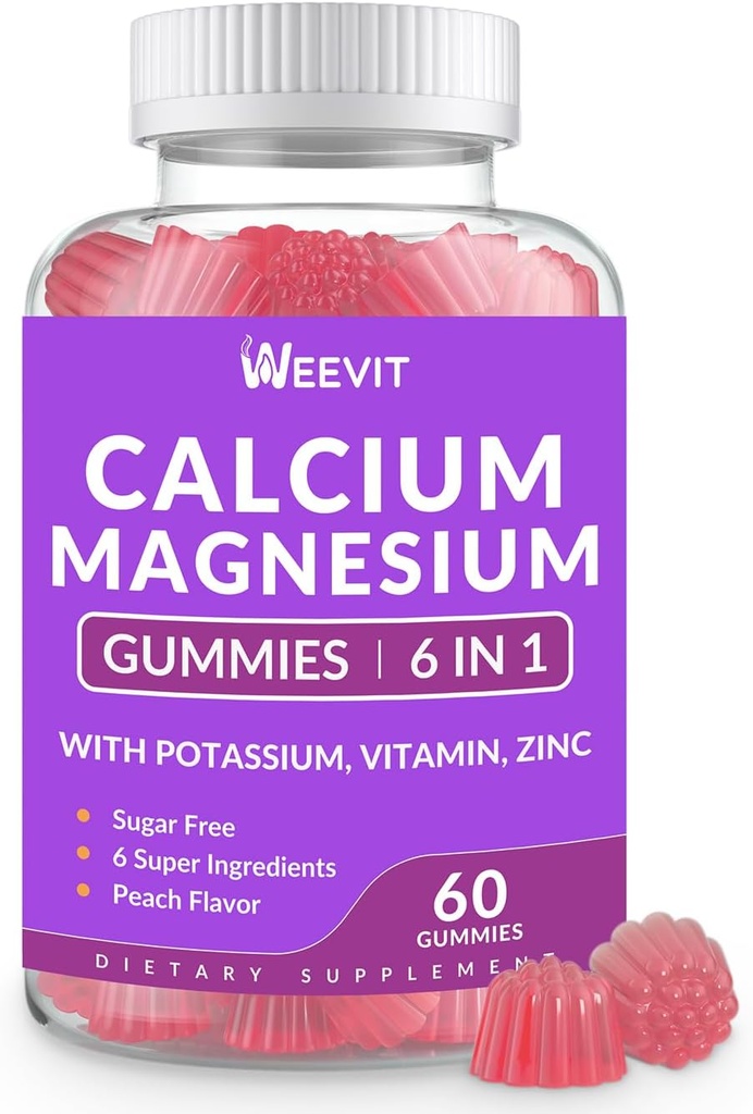 Suhkruvaba kaltsiumkummid Lisa 600mg, Kaltsium Magneesium Tsink Kummid Vitamiin D3 K2, Kaalium, Kõrge Absorptsioon CA Gummy Luu, Hambad ja lihased