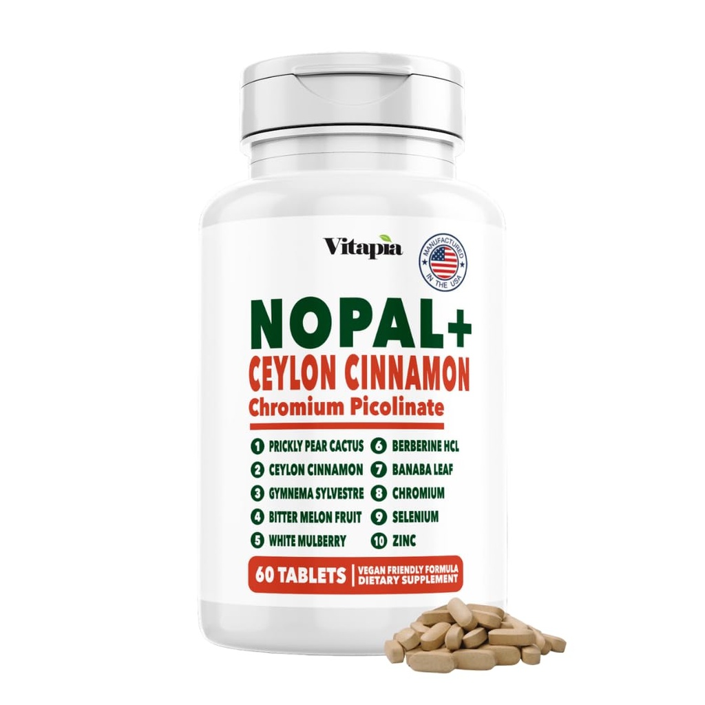 Vitapia Nopal kaktuse ekstrakt antioksüdandi, naha, ainevahetuse, tervise, südame tervise toetamiseks - 60 multikapslit - mitte GMO, gluteenivaba toidulisand