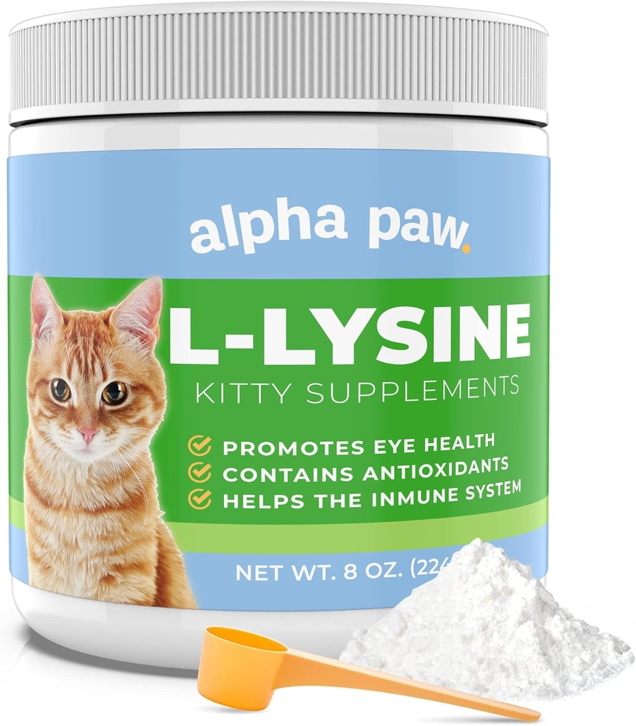 Alpha Paw - inimklass lemmikloomadele - kassi lüsiini lisand - ekstra serveerimine 5-10 kuud - looduslik lüsiin (8 Ounces/227 Grams)
