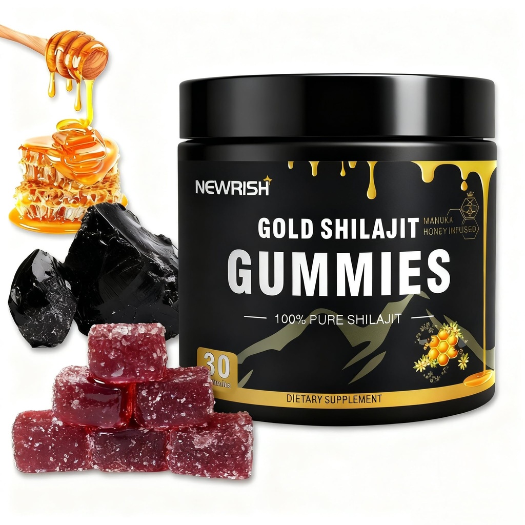 Shilajit Gummies l Manuka Honey | Himalayan shilajit |No Added Sugar I Ashwagandha, Gokshura| Fulvic Acid & 85+ Trace Minerals I for Men, Women I Non-GMO I 100% Natural & Organic I 30 Gummy
