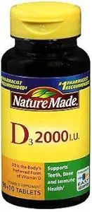 Nature Made Vitamiin D3 2000 RÜ Tabletid 100 ea (2 pakendis)