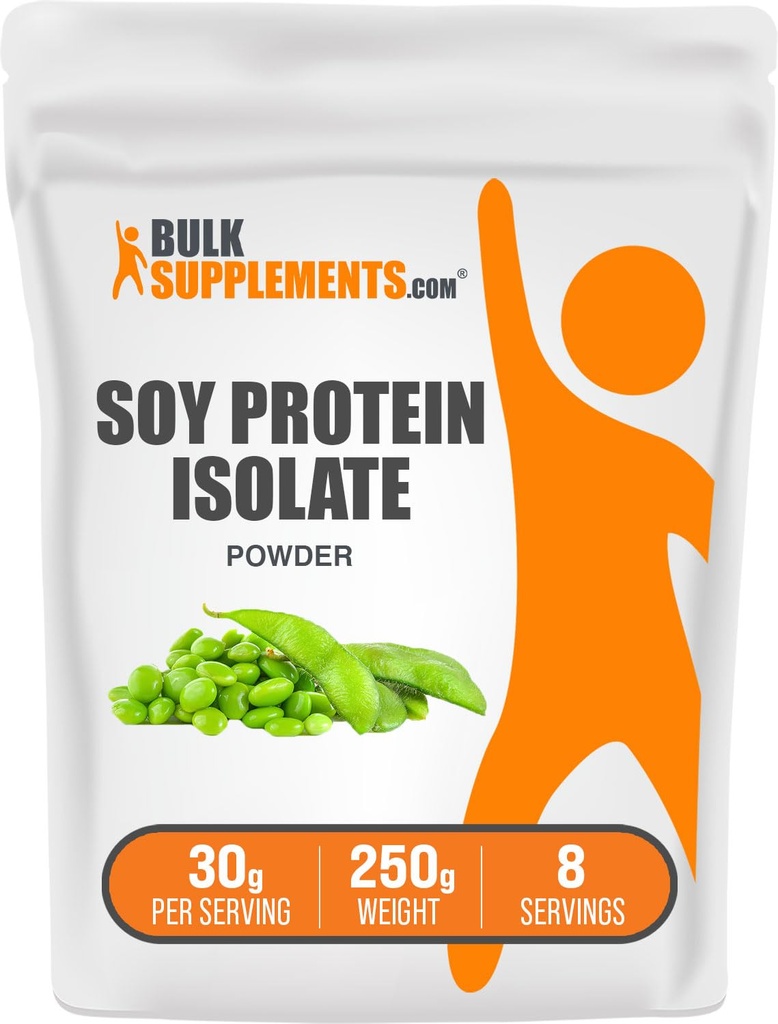 BulkSupplements.com Sojavalk Isolaatpulber - Veganvalgu pulber, maitsestamata - puhas & gluteenivaba, 30 g Serving, 250 g (8,8 oz) (pakk 1)