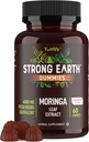 Tugev maa - Moringa Gummies 400mg - Super Food Greens toidulisand energia suurendamiseks - looduslik multivitamiin Moringa Oleifera Leaf Extract Gummy, 60 Ct - maitsvam kui pillid või kapslid