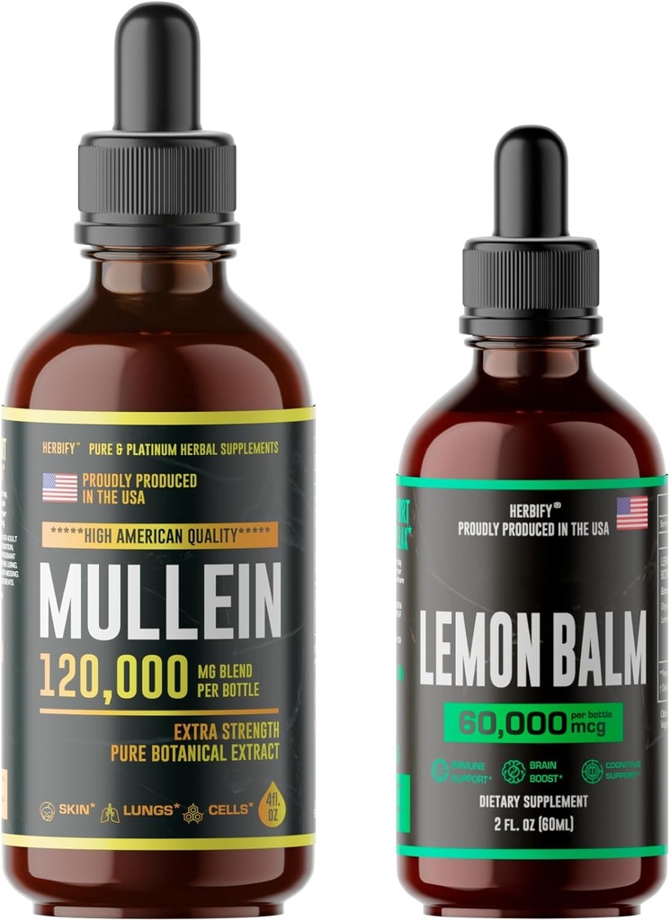 HERBIFY Bundle - Mullein Leaf Extract & Sidrun Balm - Hingamisteede tugi ja aju tugi