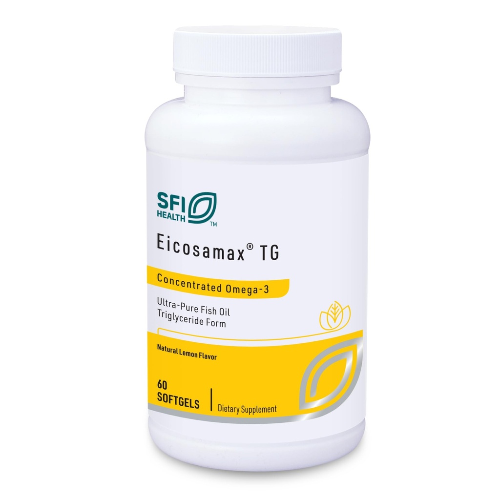 Klaire Labs SFI Tervis Eicosamax TG Kalaõli - Ultra Pure Omega-3 Kalaõli Pillid EPA / DHA - Jätkusuutlikult Allikas - Natural Sidrun Maitse No Fishy Burps või Järelmaitse (60 Softgels)