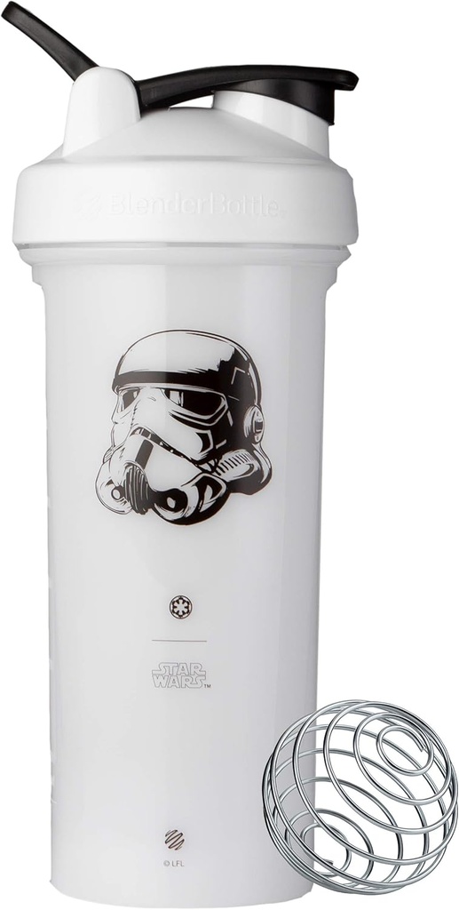 BlenderBottle Star Wars Shaker Bottle Pro seeria sobib ideaalselt proteiini raputamiseks ja enne treeningut, 28-Ounce, Stormtrooper