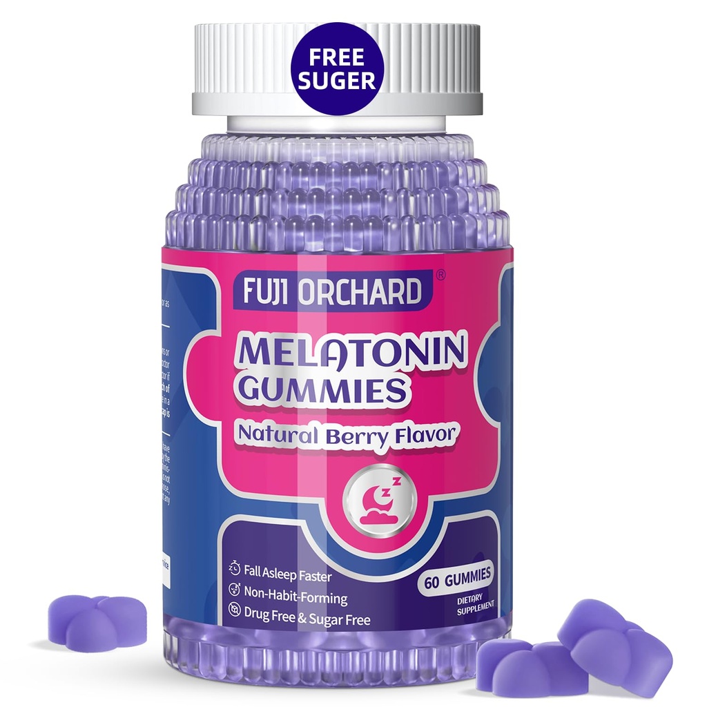 Melatoniin Gummies 5mg - Natural Sleep Aid - Sleep Supplement - Suhkruvaba melatoniini Gummies Match Magneesium aitab teil magada kiiremini ja jääda magama kauem - 60 Gummies Vegan