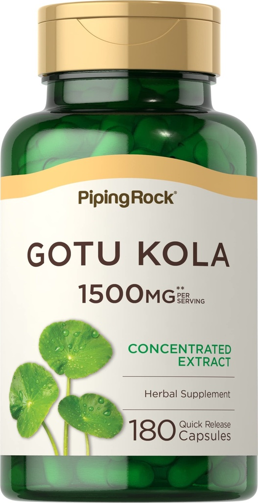 Piping Rock Gotu Kola Capsules | 180 Count | Concentrated Herbal Extract | Non-GMO, Gluten Free Supplement