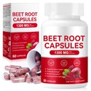 Beet Root Capsules 1300mg, Natural Energy & Endurance Support, Non-GMO - 60 Capsules, Beetroot Supplement Powder | 30-Day Supply | Pure Beet Energy Booster | Vegan Friendly