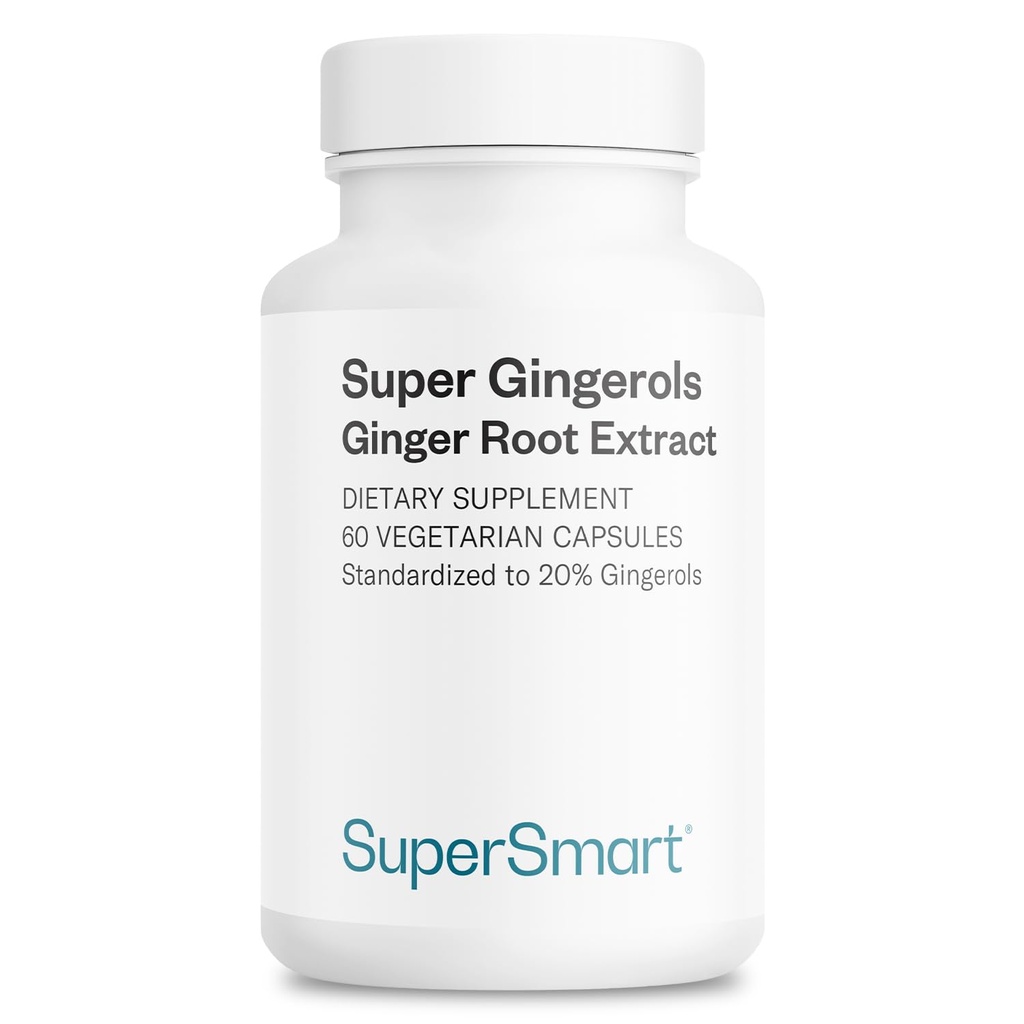 Supersmart - Super Gingerols 400mg päevas (suure tugevusega 20% ingverool) - ingveri juure ekstrakti täiendus | Mitte-GMO & Gluteenivaba - 60 taimekapslit