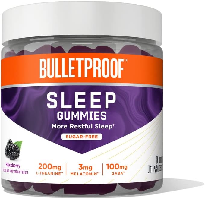 Bulletproof Sugar-Free BlackBerry Maitsev Sleep Gummies, 60 Count, Keto täiendus Sleep Support