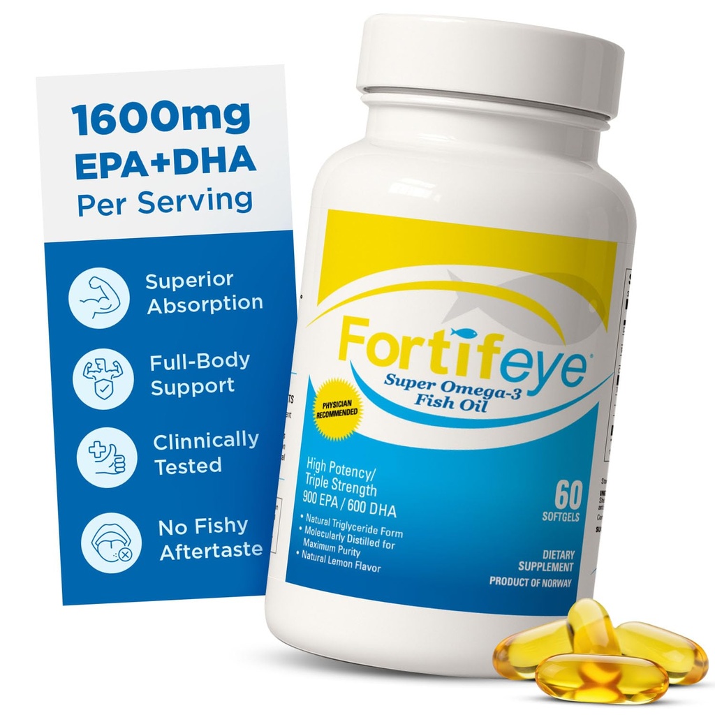 Omega 3 kalaõli 60Count 1600 mg Made in Norway - High Potency Fish Oil Omega 3 Toidulisandid Triglütseriidvorm EPA ja DHA lisanditega naistele ja meestele Ei ole kala pärast maitse loomulikku sidrunimaitset