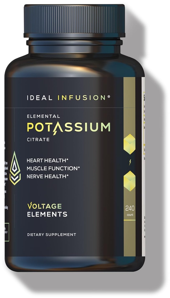 Pingeelemendid Kaaliumtsitraat 1430mg - Südame ja neeru tervis, elektrolüütide tasakaal, närvifunktsioon - Elementaalkaalium 500mg (240 kapslit) Vegan
