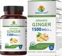 Brieofood Organic Ginger 1500mg, 45 Servings, Taimetoitlane, Gluteenivaba, 90 Taimetoitlane tablett