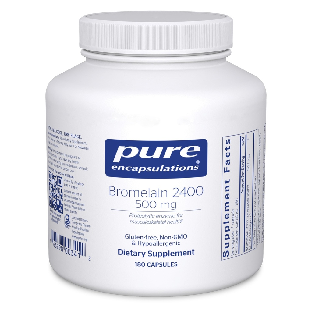 Puhtad kapslid Bromelain 2400 500 mg - seedetrakti toetamiseks ja luu- ja lihaskonna terviseks - toetab liigeseid ja lihaste taastumist * - proteolüütilised ensüümid - vegan - 180 kapslit