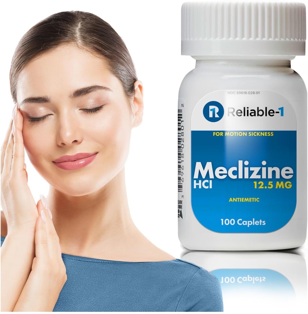 Usaldusväärne 1 Laboratories Meclizine HCL 12, 5 mg Caplets - ennetada iiveldust, oksendamist ja pearinglust põhjustatud liikumishäired (100 kapslit, 1 pudel)