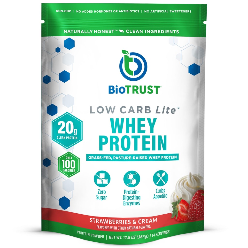 BioTrust Low Carb Lite, 20 Grams of Grass-Fed Whey Protein Isolate, 100 Kalorit, ProHydrolase Seedeensüümid, Mitte-GMO, Soja- ja Gluteenivaba (14 Servings)