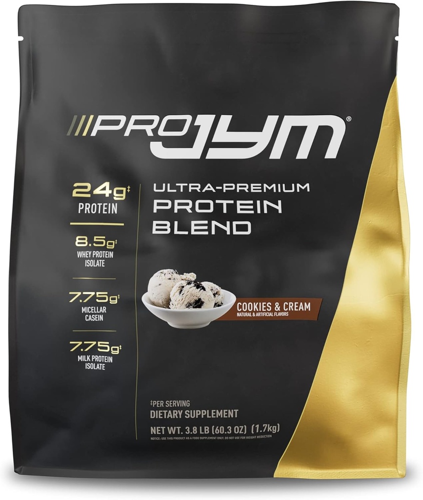 Pro JYM Cookies & Cream Protein Powder - Vadakuvalgu isolaadid, kaseiin ja piimavalk, Lean Lihashoone meestele ja naistele, JYM Supplement Science, 45 Servings