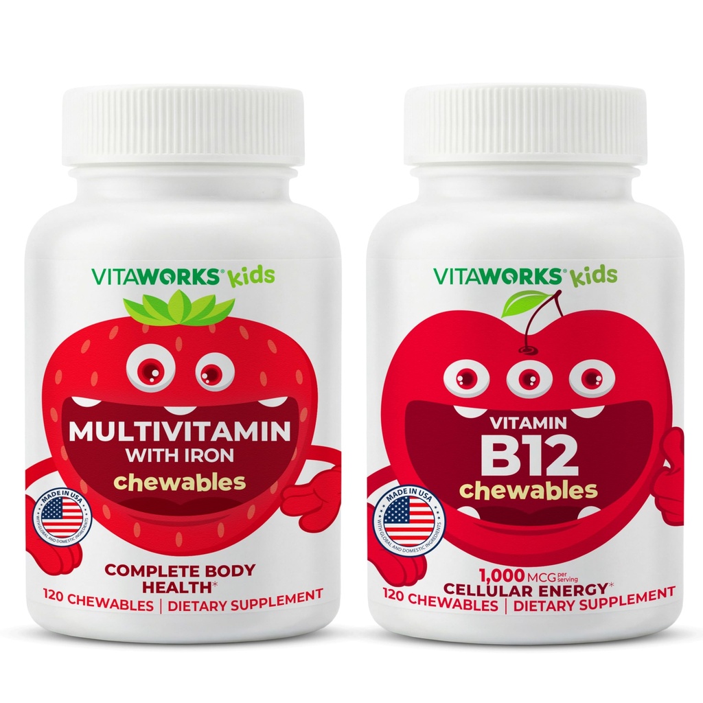 Lapsed Multivitamiini närimistabletid + Vitamiin B12 närimistabletid