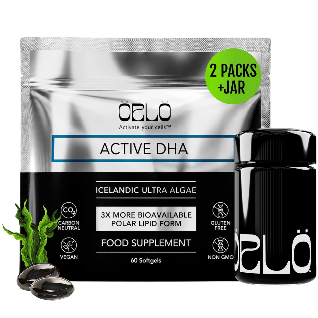Orlo DHA – Vegan DHA Supplement (EPA & DHA) – Omega 3 Fish Oil & Krill Alternative – Plant-Based Omega-3 vetikaõli – Aju & Heart Support (120 Mini Burpless Softgels KIT)