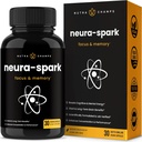 NeuraSpark Premium Brain Supplement for Focus, Memory & Mental Energy - Nootropic Brain Booster for Performance - Ginkgo Biloba, St John's Wort, DMAE, Rhodiola & More - 30 kapslit