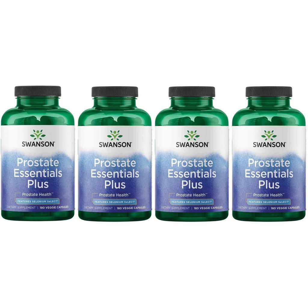 Swanson Prostate Plus - looduslik täiendus meestele, kes edendavad tervislikku kuseteede voolu ja sagedust - üldise eesnäärme tervise toetamine - (180 Veggie kapslit) 4 pakendit