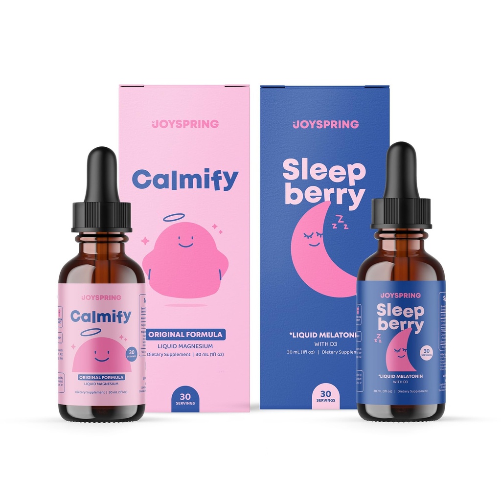 JoySpring Magneesiumtsitraat ja SleepBerry melatoniin Vedel lastele