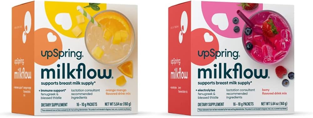 UpSpring Piimavool Elektrolüüt Imetamine Täiendusjook Segu lambaläätse | Marja ja oranži mango maitse | Imetamise täiendus tervisliku rinnapiima pakkumise edendamiseks ja elektrolüütide taastamiseks *