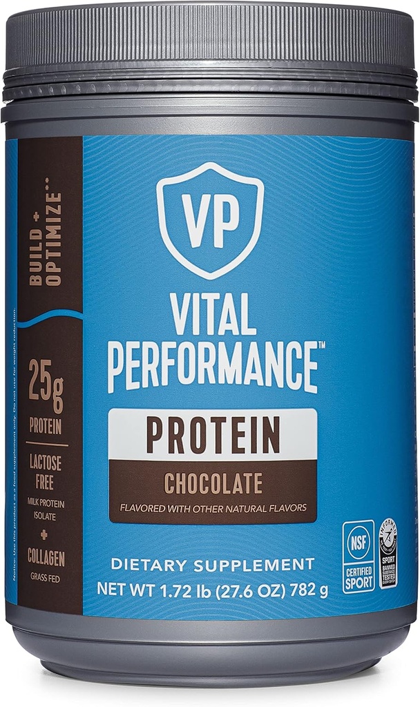 Vital Proteins Performance Pulber, kollageenpeptiidid ja valgu isolaatpulber, NSF sertifitseeritud spordi jaoks, šokolaad, 1,72lb