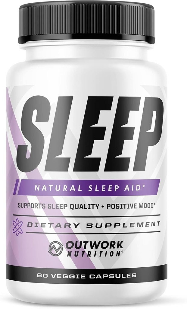 Outwork Nutrition Sleep Aid - looduslik melatoniin, L-Theanine, Safrani ekstrakt - täiskasvanute unelisandid - suurendab une kvaliteeti ja aega, parandab positiivset meeleolu - 60 Veg kapslit (mitte kummikud)