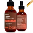 Super Seened 8-in1 - 2 fl oz Vedelikekstrakt - Aju Booster & Immuunsüsteemi tugitilgad - Reishi, Lõvi Mane, Cordyceps, Chaga, Mitake, Türgi sabad, Shiitake, Agaricus - kõrge potentsi - 45-päevane pakkumine