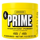 PRIME HYDRATION+ Electrolyte Powder, Lemonade, Sugar Free Hydration Drink Mix with Potassium, Magnesium & B Vitamins to Replenish Fluids, Caffeine Free, 6 Gallon Tub, 48 SRV