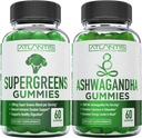 Supergreens & Ashwagandha Gummies - Ashwagandha Promotes Calmness & Enhances The Immune System - Delicious Supergreens With Spinach, Broccoli, Beetroot & Green Tea for Immune Support - 60 Gummies