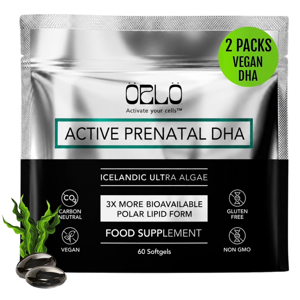 Orlo PRENATAL DHA - Prenatal DHA Omega 3 Supplement - Triple Strength Omega3s - Vegan DHA & EPA vetikate Omega-3 Oil - toetab aju arengut raseduse ja imetamise ajal (120 Mini Softgels)