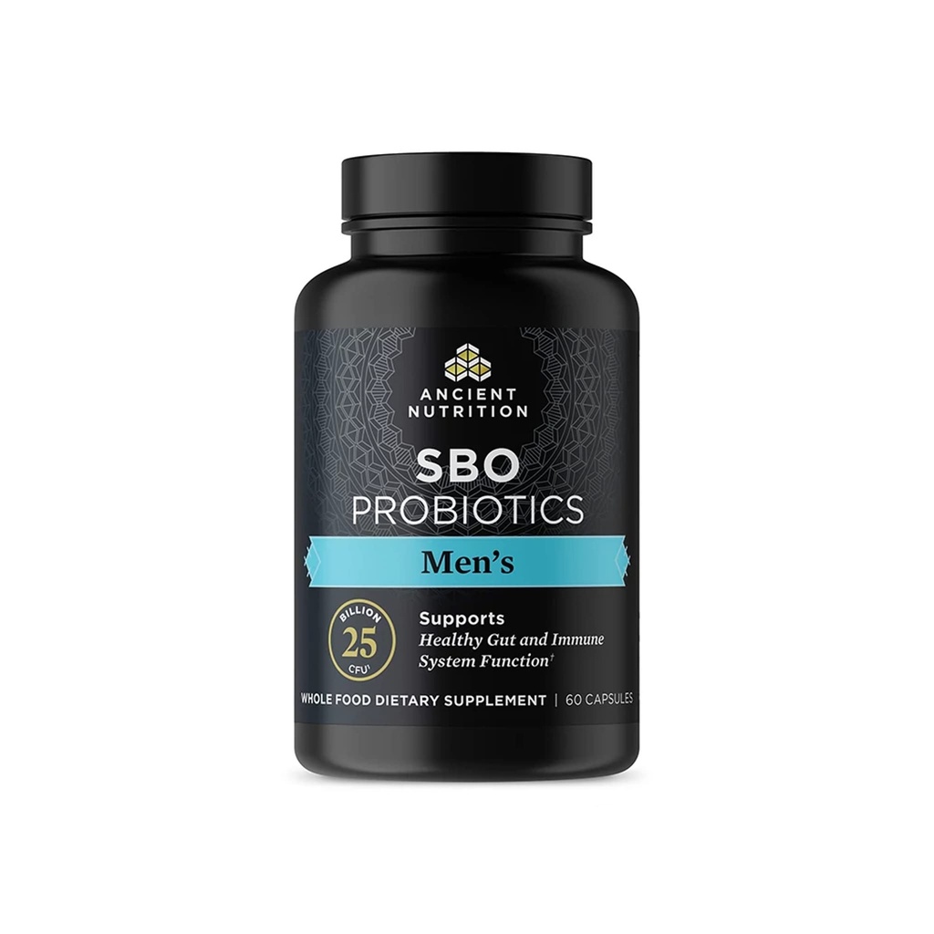 Ancient Nutrition Probiootikumid Meestele, SBO Probiootikumid Meeste 60 Ct, Soolestiku Tervise, Seedetrakti Ja Immuunsüsteemi Toetus, Suurendab Lihaste Massi Ja Rasva Metabolismi, 25 Miljardit CFUd * Teenimise