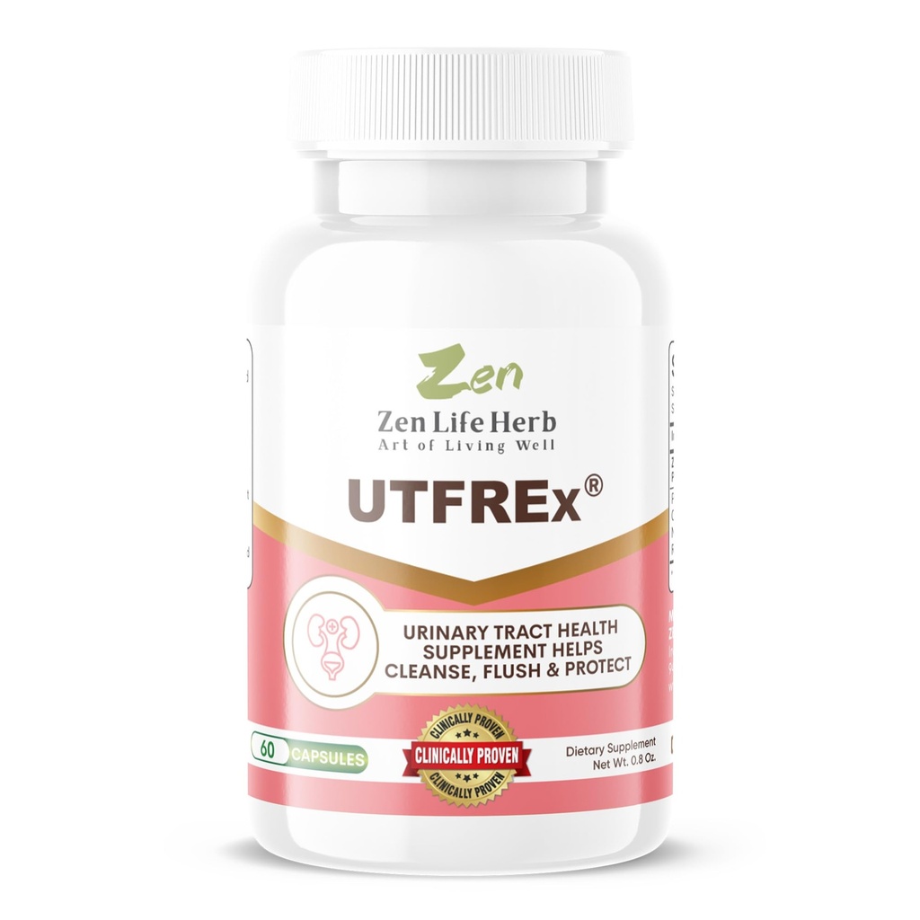 ZEN LIFE HERB UTFREx - kiire tegutsemine - soodustab kuseteede tervist Tervislik immuunsus ja kuseteede süsteem, vitamiinide, mineraalide, prebiootikumide, suhkru, taimsete toidulisandite puudumine (60 kapslit)