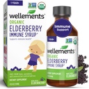 Wellements Organic Elderberry Syrup for Kids | Toetab Imikute Ja Väikelaste Immuuntervise*, Made with Organic Elderberry, USDA Certified Organic & Non GMO | 1 aasta +, 4 Fl Oz