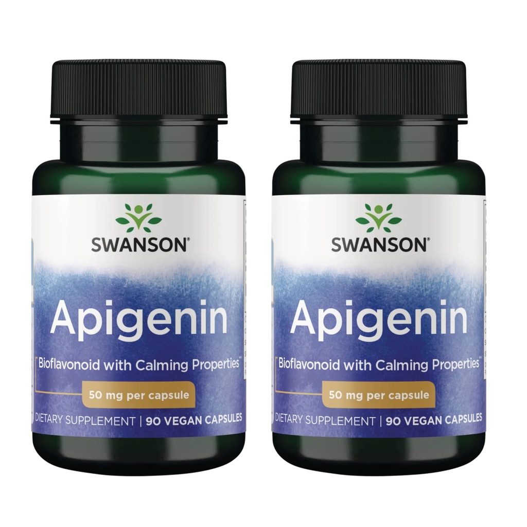 Swanson Apigenin-Bioflavonoid Täiendus Looduslik eesnäärmetoetus-Metabolism ja närvide tervise tugi-Kas toetada une ja lõõgastust 90 kapslit, 50 mg iga 2 pakendit