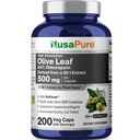 NusaPure Olive Leaf 20% Oleuropein 50: 1 Ekstrakt, 500 mg, mis vastab 25 000 mg 200 Veg Caps Sobiv taimetoitlastele ja veganitele, Non-GMO