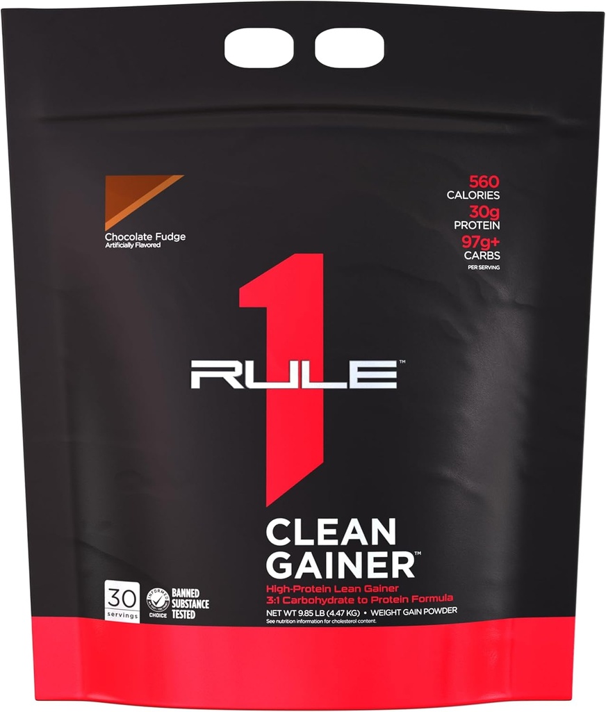 Reegel 1 Clean Gainer - kõrge valgusisaldusega Lean Gain valem 560 kalorit, 30 g täisspektri valku, üle 90 g süsivesikuid, alla 6 g rasva (30 serveerimist, šokolaadipulga)