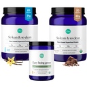 Ora Organic Vegan Protein Powder Chocolate, Vanila & Greens Powder Bundle: 22g Taimepõhine, šokolaad, 20 Servings + 21g Taimepõhine, Vanilla, 20 Servings + Organic Super Greens Drink, 30 Servings