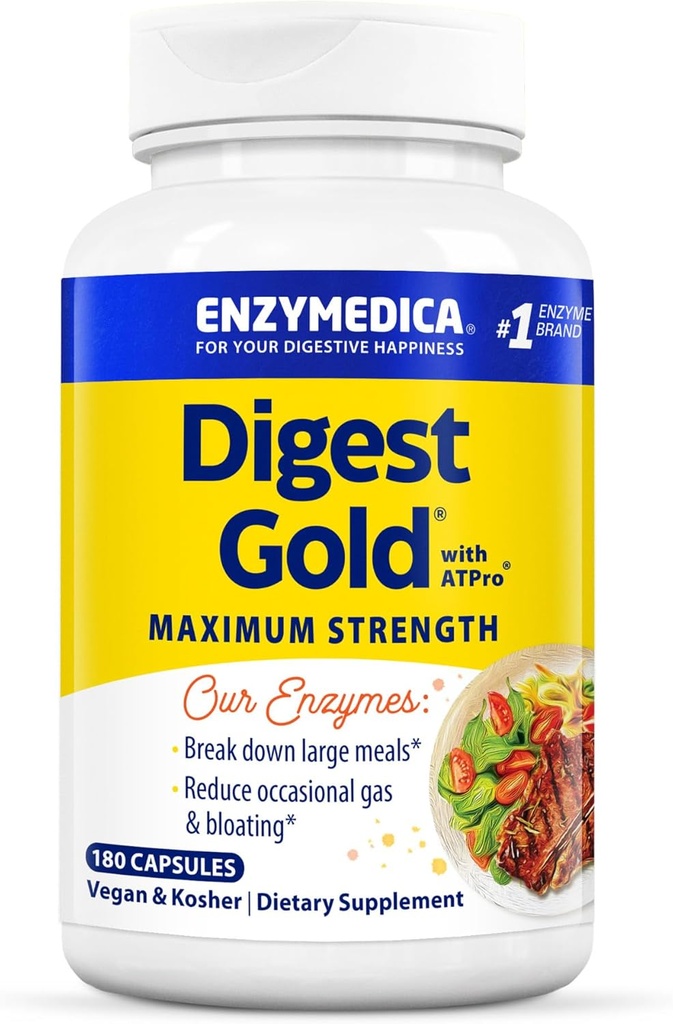 Enzymedica Digest Gold + ATPro, maksimaalne seedetrakti tugi, 180 kapslit