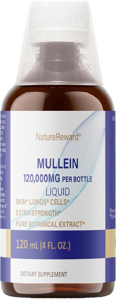 Mullein Vedelik, Hingamisteede Tervisetoetus - Vedelik, Tinktuur, Tee - 4 fl oz