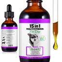 15 in 1 Dog Multivitamiini tilgad koertele - Koer Vitamiinid ja toidulisandid Looduslik koer Multivitamiinid ja mineraalid - Glükosamiin, MSM nahale ja kate, südame tervis, luud, liiges, immuunsüsteemi tugi