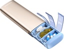Vaydeer Metal Travel Pill Korraldaja, 7 päeva nädalas Pill Box, suure mahutavusega päevas Cute Pill Case toidulisandeid, pillid, vitamiine ja ravimeid (väike, šampanja)