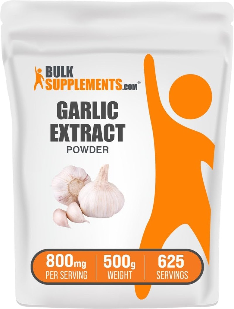 BulkSupplements.com Küüslauguekstrakti pulber - küüslaugulisand, taimsed lisandid, Allium Sativum - taimsed ja gluteenivabad, 800 mg / Serving, 500 g (1,1 naela) (pakk 1)