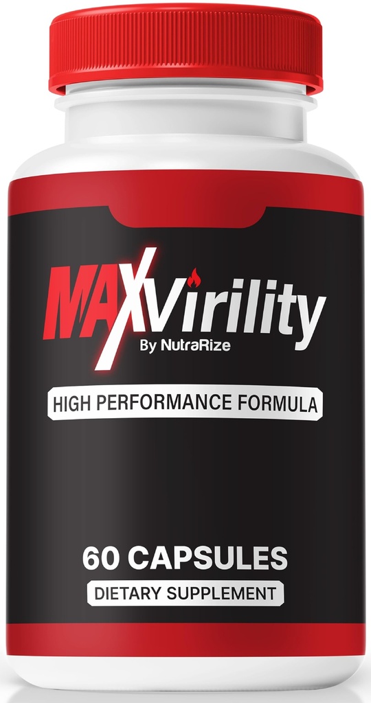 NutraRize MaxVirility Capsules, Official Max Virility for Men, Premium High Performance Formula for Overall Health, All-Natural Ingredients for Male Performance, MaxVirility Review (60 Capsules)